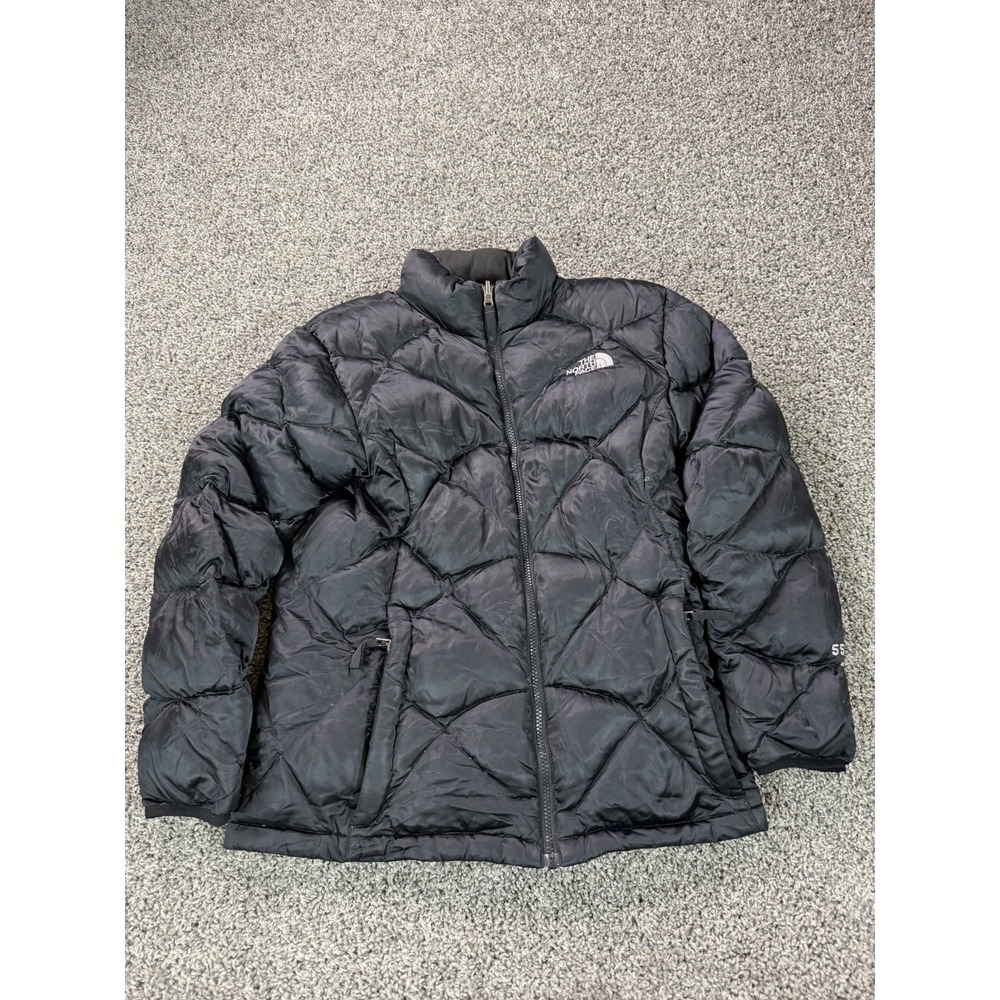 The North Face 550 Down Puffer Jacket Girls Size XL Black Full Zip Outdoor